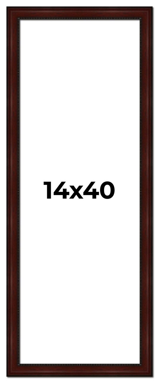 Panoramic Distressed Brown Picture Frame - UV Acrylic, Foam Board Backing, Hanging Hardware